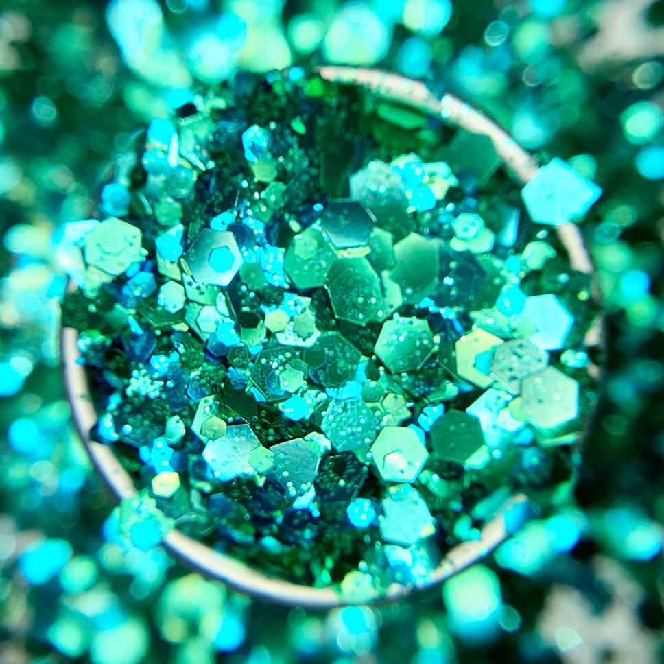 Si Si la Palette - Polymermaid Glitzer – Pflanzliches Glitter, Türkisgrün