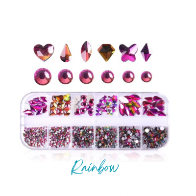GlowStones – Bunte Gesichts-Gemstones in verschiedenen Grössen, Formen