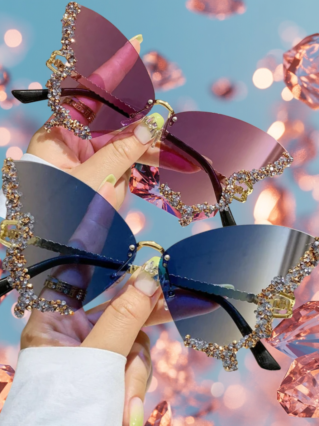 Butterfly Glitter Glasses