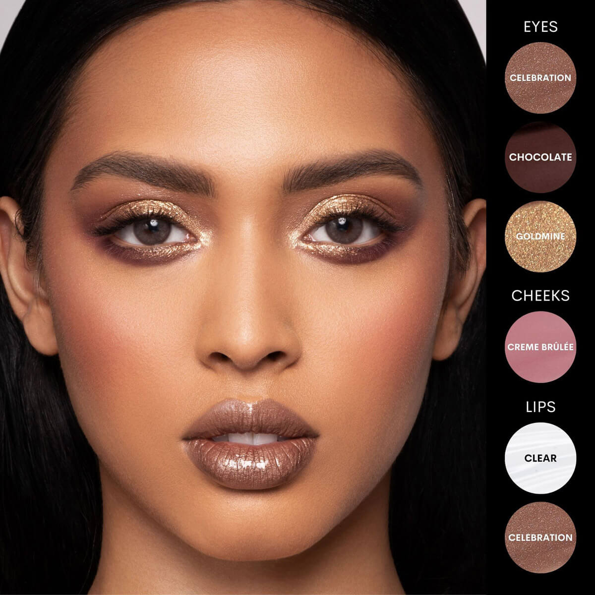 Danessa Myricks Colorfix Metallics (vegan), Lidschatten, Lippen, Blush-Farben, wasserfest