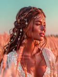 FestiGlow Celestial Hair Charms | Gold Sun & Gem Braid Set