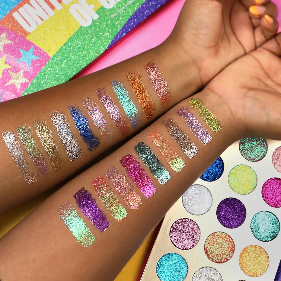 Rude Cosmetics, United Shades of Glitter - 21 gepresste Glitzerlidschatten (vegan)